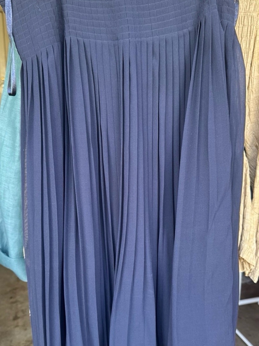 Lauren Ralph Lauren Navy Pleated A-Line Skirt